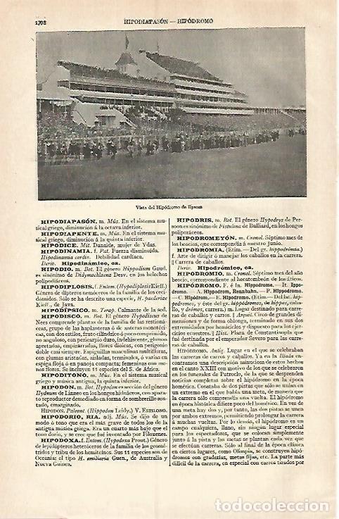 Otros art&iacute;culos de coleccionismo en papel: LAMINA ESPASA 29556: Hipodromo de Epsom - Varios