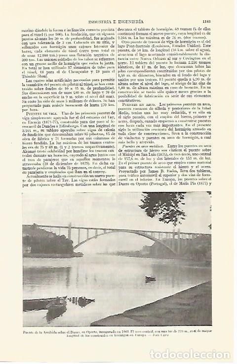 Otros art&iacute;culos de coleccionismo en papel: LAMINA ESPASA 29470: Puente de la Arrabida en Oporto Portugal - Varios