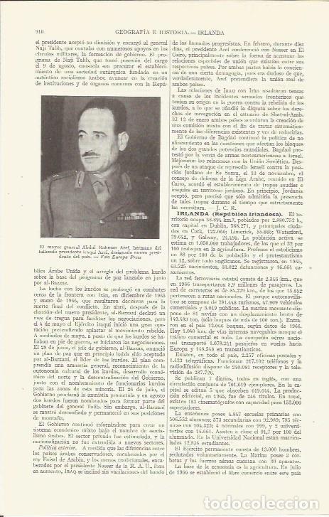 Otros art&iacute;culos de coleccionismo en papel: LAMINA ESPASA 35870: El mayor general Abdul Rahman Aref de Irak - Varios