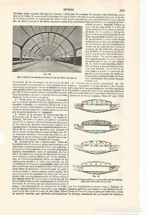 Otros art&iacute;culos de coleccionismo en papel: LAMINA ESPASA 29537: Nave central de la estacion de Homburg - Varios