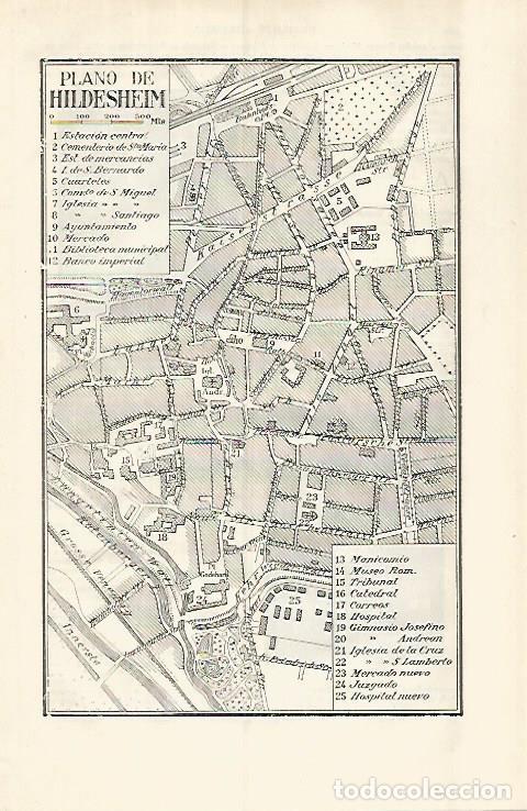 Otros art&iacute;culos de coleccionismo en papel: LAMINA ESPASA 29548: Plano de Hildesheim Alemania - Varios