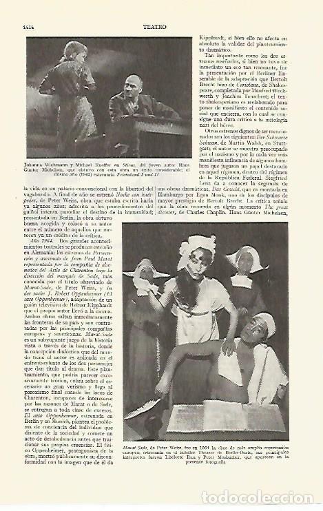 Otros art&iacute;culos de coleccionismo en papel: LAMINA ESPASA 29493: L. Rau y P. Mosbacher en Marat-Sade - Varios