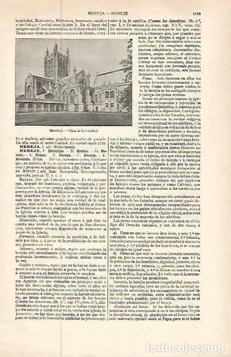 Otros art&iacute;culos de coleccionismo en papel: LAMINA ESPASA 29507: Catedral de Hereford Inglaterra - Varios