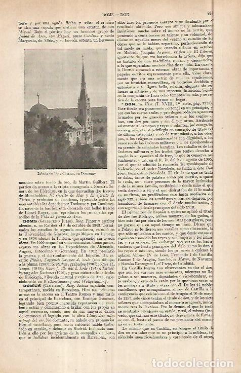 Otros art&iacute;culos de coleccionismo en papel: LAMINA ESPASA 29606: Iglesia de Bons Chesnu en Donremy Francia - Varios