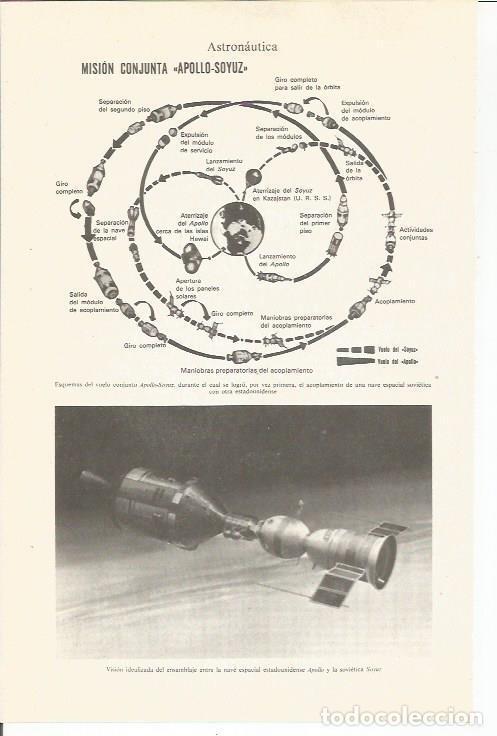 Otros art&iacute;culos de coleccionismo en papel: LAMINA ESPASA 35981: Esquema del vuelo del Apolo -Soyuz - Varios