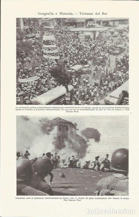 Otros art&iacute;culos de coleccionismo en papel: LAMINA ESPASA 35907: Manifestacion contra el gobierno en Saigon, en 1966 - Varios