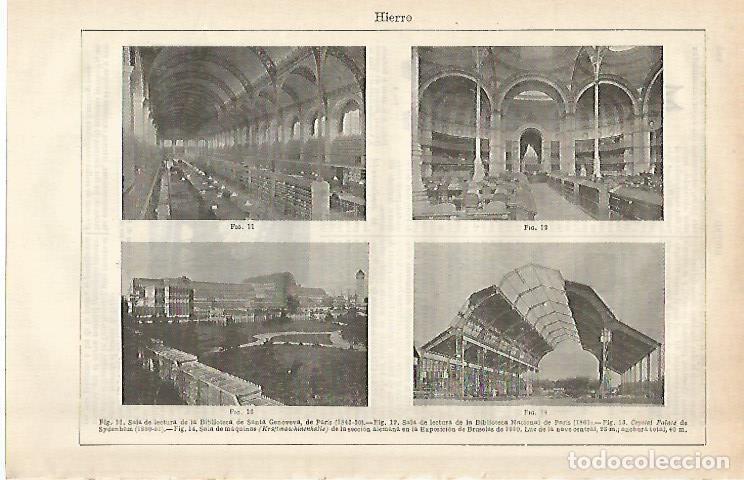 Otros art&iacute;culos de coleccionismo en papel: LAMINA ESPASA 29534: Arquitectura del hierro siglo XIX - Varios