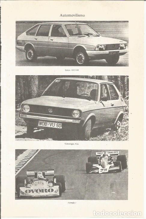 Otros art&iacute;culos de coleccionismo en papel: LAMINA ESPASA 35987: Simca 1307m Wolkswagen Polo y Formula 1 - Varios