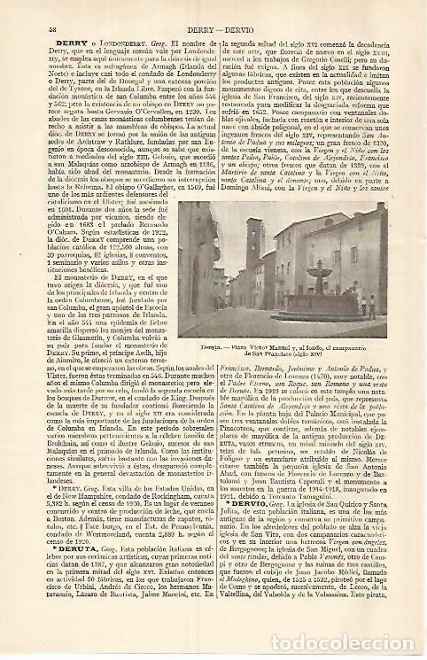 Otros art&iacute;culos de coleccionismo en papel: LAMINA ESPASA 29565: Plaza Victor Manuel en Deruta Italia - Varios
