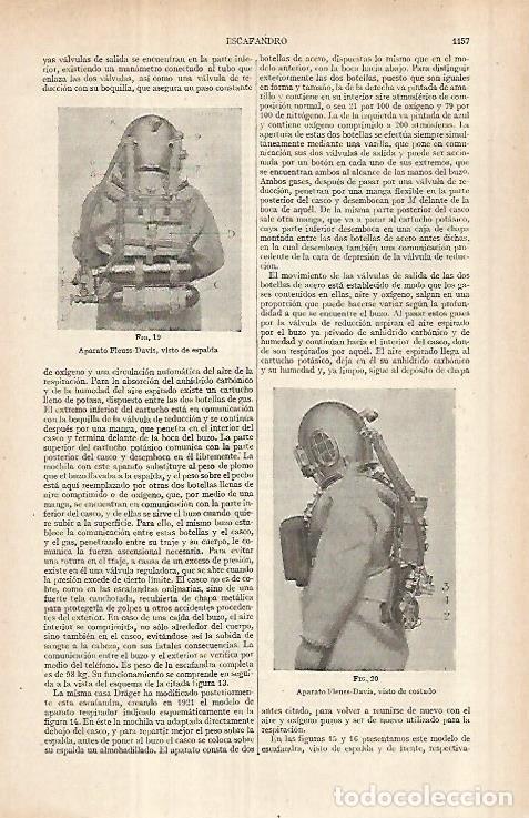 Otros art&iacute;culos de coleccionismo en papel: LAMINA ESPASA 29663: Aparato Fleuss-Davis - Varios