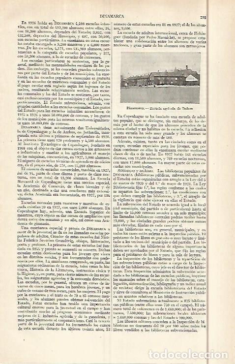 Otros art&iacute;culos de coleccionismo en papel: LAMINA ESPASA 29590: Escuela Agricola de Dalum Dinamarca - Varios