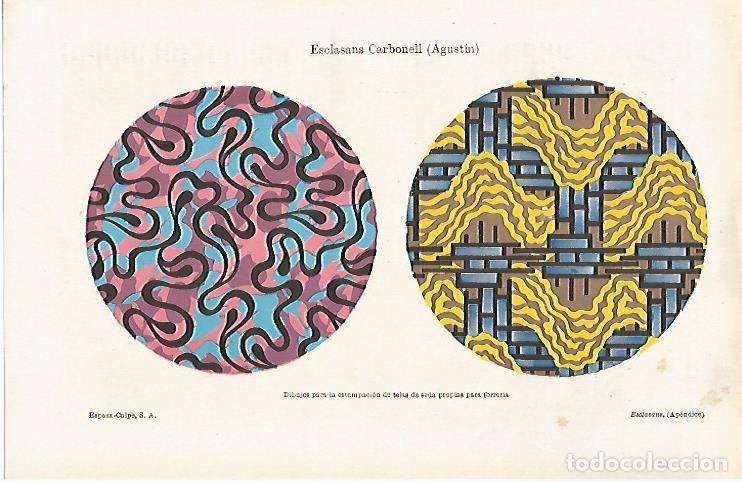 Otros art&iacute;culos de coleccionismo en papel: LAMINA ESPASA 29704: Dibujos para la estampacion de telas de seda por A. Esclasans - Varios