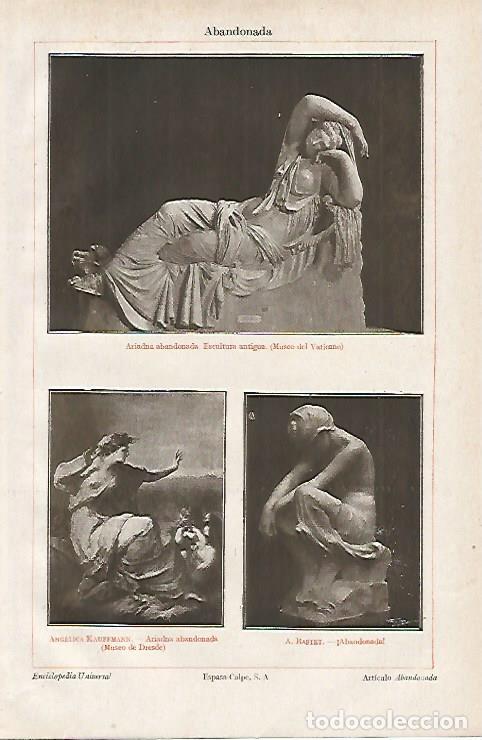 Otros art&iacute;culos de coleccionismo en papel: LAMINA ESPASA 13114: Ariadna abandonada escultura antigua - Varios