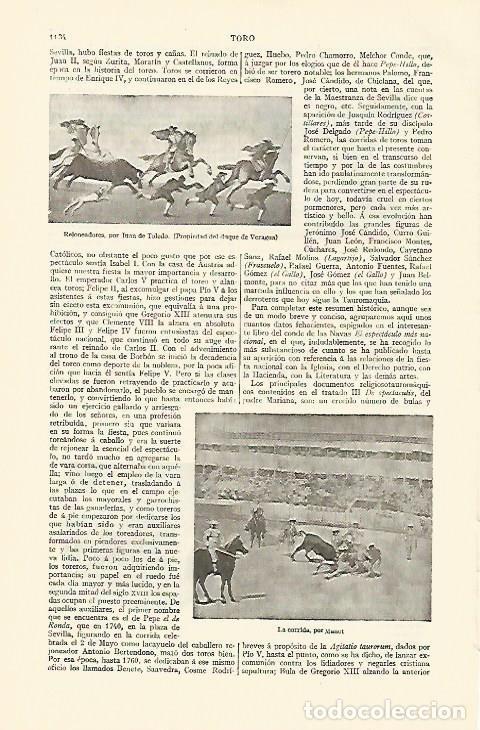Otros art&iacute;culos de coleccionismo en papel: LAMINA ESPASA 1341: Rejoneadores obra de Juan de Toledo - Varios Autores