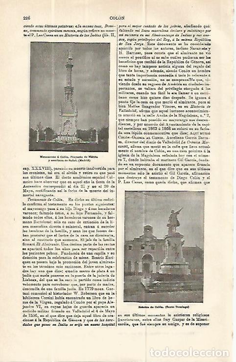 Otros art&iacute;culos de coleccionismo en papel: LAMINA ESPASA 13938: Monumento a Colon en Santo Domingo - Varios