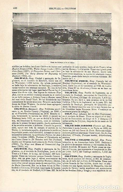 Otros art&iacute;culos de coleccionismo en papel: LAMINA ESPASA 13969: Vista de la bahia de Colwyn - Varios