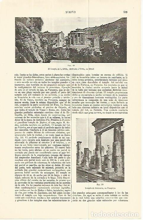 Otros art&iacute;culos de coleccionismo en papel: LAMINA ESPASA 13793: Templo de la Sibila en Tivoli - Varios