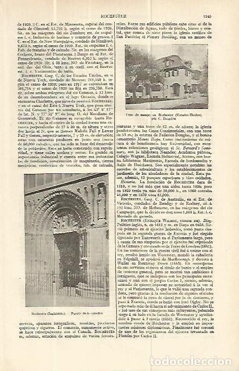 Otros art&iacute;culos de coleccionismo en papel: LAMINA ESPASA 13724: Puerta de la Catedral de Rochester Inglaterra - Varios