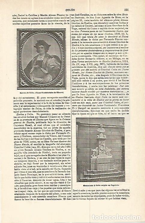Otros art&iacute;culos de coleccionismo en papel: LAMINA ESPASA 13941: Retrato de Colon en el Ayuntamiento de Genova - Varios