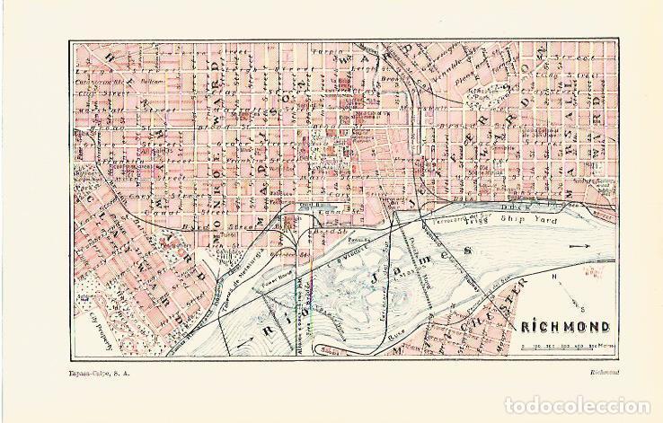 Otros art&iacute;culos de coleccionismo en papel: LAMINA ESPASA 13606: Plano de Richmond Inglaterra - Varios