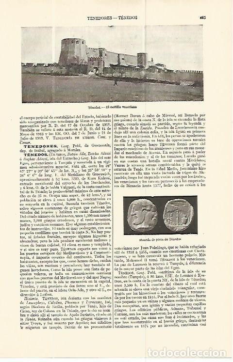 Otros art&iacute;culos de coleccionismo en papel: LAMINA ESPASA 13811: Castillo veneciano de Tenedos Grecia - Varios