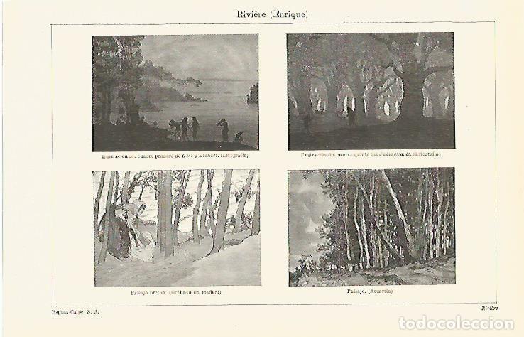 Otros art&iacute;culos de coleccionismo en papel: LAMINA ESPASA 13677: Cuadros pintados por E. Riviere - Varios