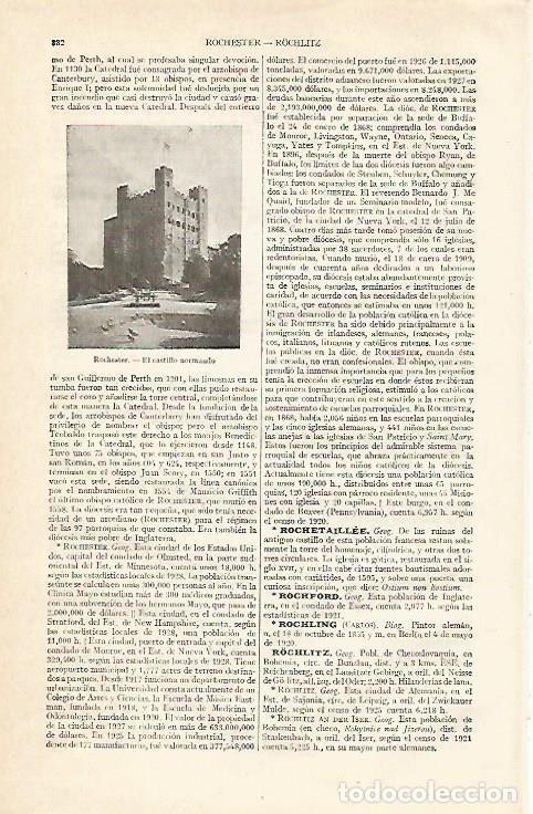 Otros art&iacute;culos de coleccionismo en papel: LAMINA ESPASA 13997: Castillo de Rochester - Varios