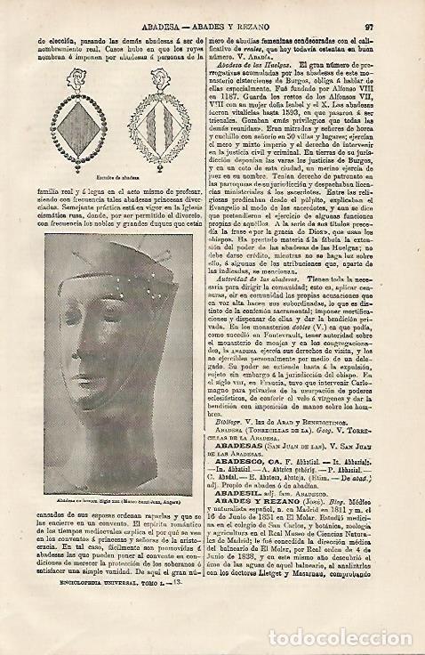 Otros art&iacute;culos de coleccionismo en papel: LAMINA ESPASA 13098: Abadesa en bronce - Varios