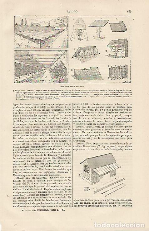 Otros art&iacute;culos de coleccionismo en papel: LAMINA ESPASA 13184: Abrigos para plantas - Varios