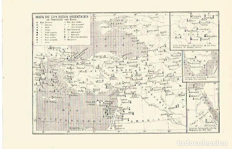 Otros art&iacute;culos de coleccionismo en papel: LAMINA ESPASA 13672: Mapa de los ritos orientales - Varios