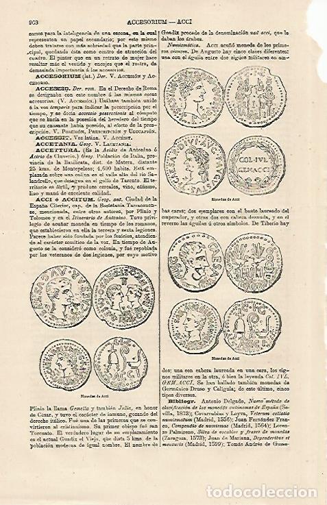 Otros art&iacute;culos de coleccionismo en papel: LAMINA ESPASA 13223: Monedas de la antigua Acci - Varios