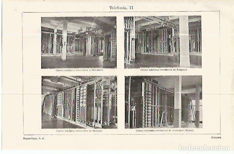 Otros art&iacute;culos de coleccionismo en papel: LAMINA ESPASA 13758: Central de telefonos en Santander Pamplona Zaragoza y Madrid - Varios