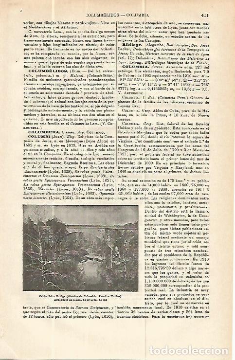 Otros art&iacute;culos de coleccionismo en papel: LAMINA ESPASA 13962: Cabin John Bridge en Columbia Estados Unidos - Varios