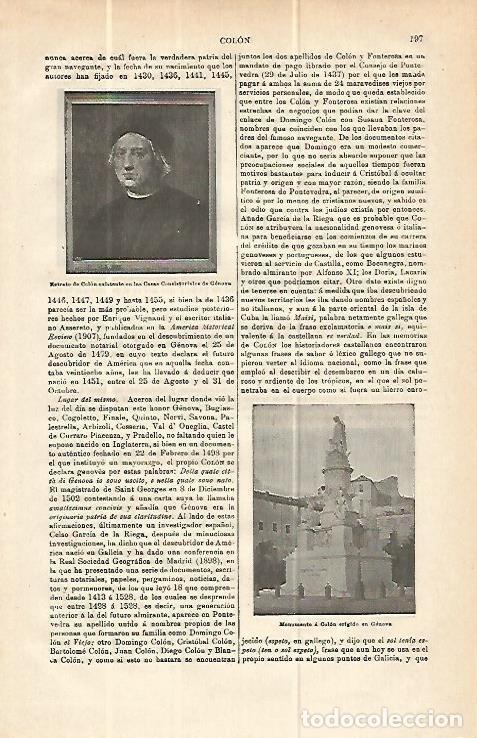 Otros art&iacute;culos de coleccionismo en papel: LAMINA ESPASA 13925: Retrato de Cristobal Colon - Varios