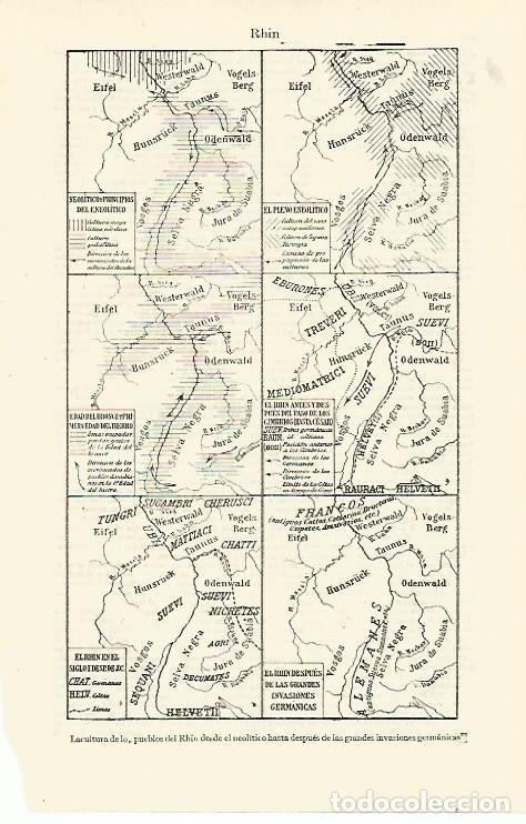 Otros art&iacute;culos de coleccionismo en papel: LAMINA ESPASA 13568: Culturas de los pueblos del Rhin desde el Neolitico - Varios