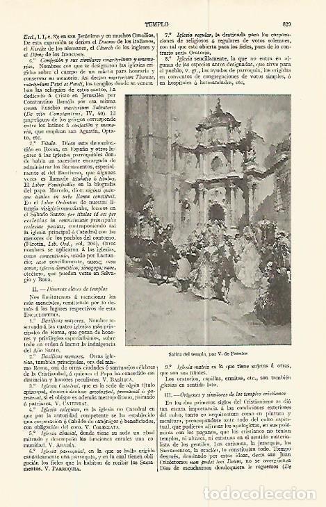 Otros art&iacute;culos de coleccionismo en papel: LAMINA ESPASA 13805: Salida del templo por Paredes - Varios