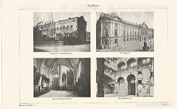 Otros art&iacute;culos de coleccionismo en papel: LAMINA ESPASA 1390: Edificios de Toulouse - Varios Autores