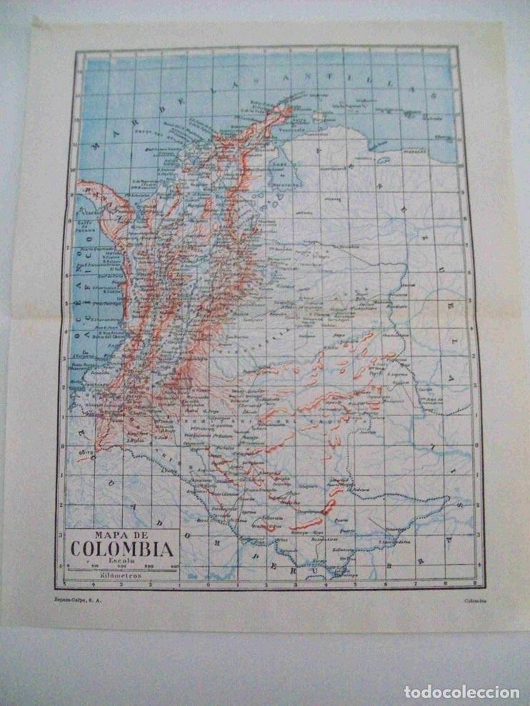 Otros art&iacute;culos de coleccionismo en papel: LAMINA ESPASA 13914: Mapa de Colombia - Varios