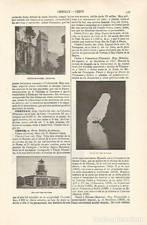 Otros art&iacute;culos de coleccionismo en papel: LAMINA ESPASA 29724: Castillo de Creuilly y Faro del Cabo de Creus - Varios