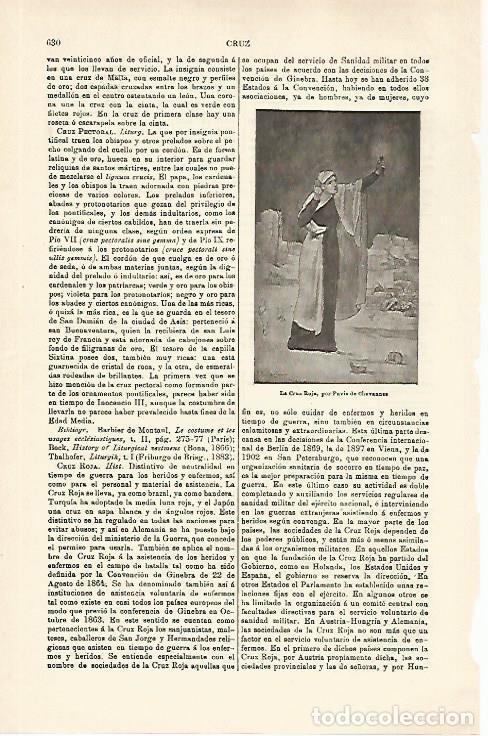 Otros art&iacute;culos de coleccionismo en papel: LAMINA ESPASA 29794: La Cruz Roja por Puvis de Chavannes - Varios