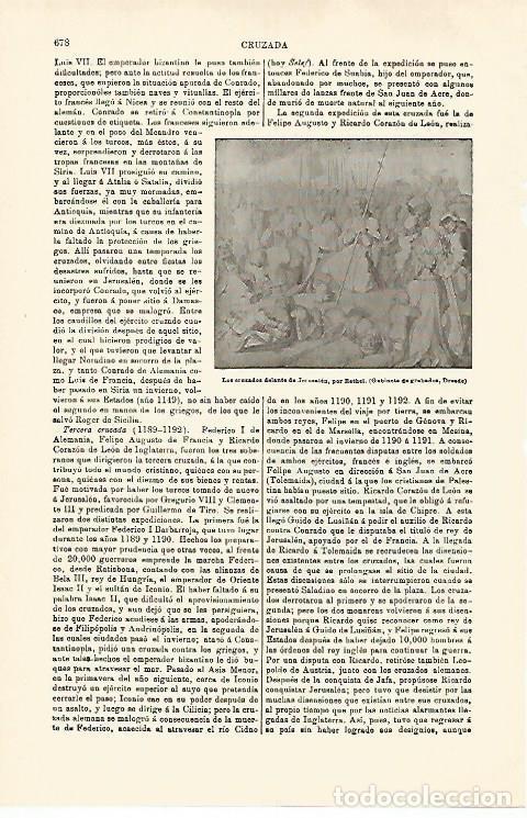 Otros art&iacute;culos de coleccionismo en papel: LAMINA ESPASA 29799: Los cruzados delante de Jerusalen - Varios