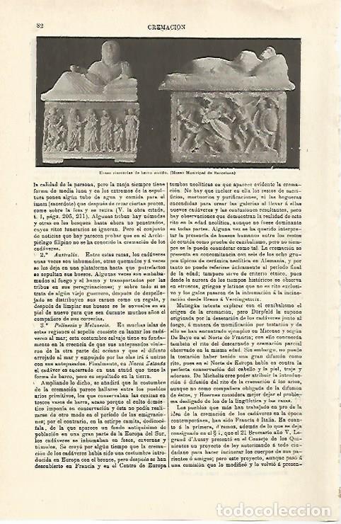 Otros art&iacute;culos de coleccionismo en papel: LAMINA ESPASA 29716: Urnas cinerarias del Museo de Barcelona - Varios