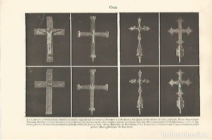 Otros art&iacute;culos de coleccionismo en papel: LAMINA ESPASA 29793: Cruces del Museo Arqueologico de Madrid y Barcelona - Varios