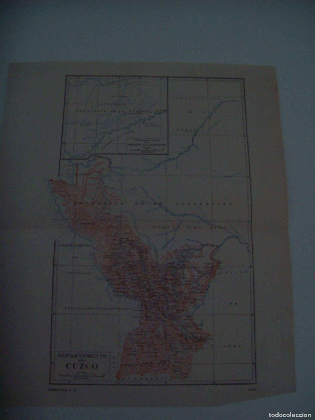Otros art&iacute;culos de coleccionismo en papel: LAMINA ESPASA 29888: Mapa del Departamento de Cuzco Peru - Varios