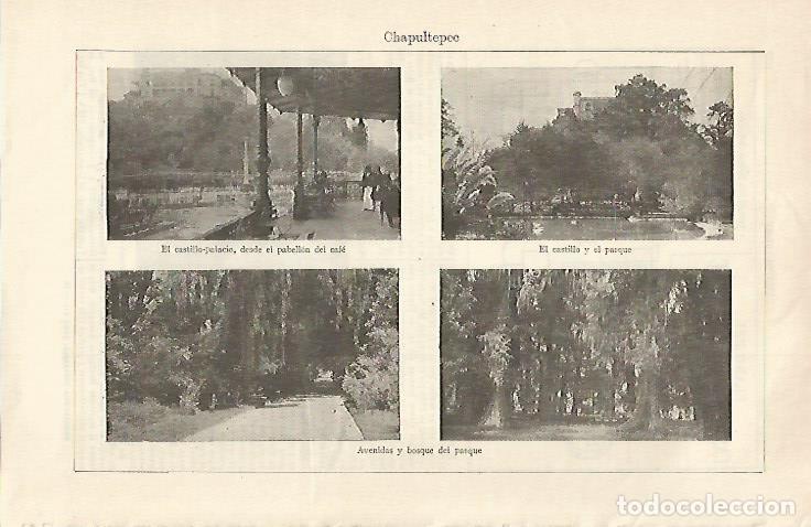 Otros art&iacute;culos de coleccionismo en papel: LAMINA ESPASA 29930: Vistas de Chapultepec Mexico - Varios