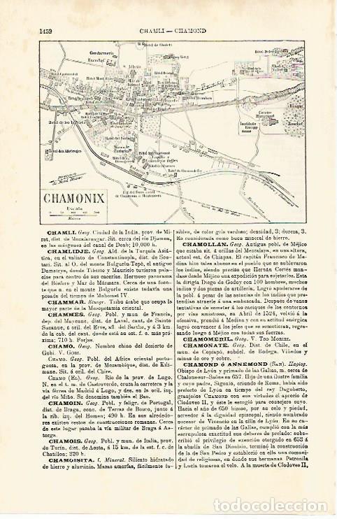 Otros art&iacute;culos de coleccionismo en papel: LAMINA ESPASA 29911: Plano de Chamonix Francia - Varios