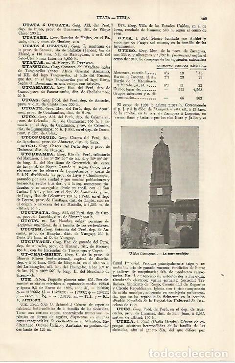Otros art&iacute;culos de coleccionismo en papel: LAMINA ESPASA 29943: Torre mudejar de Utebo Zaragoza - Varios