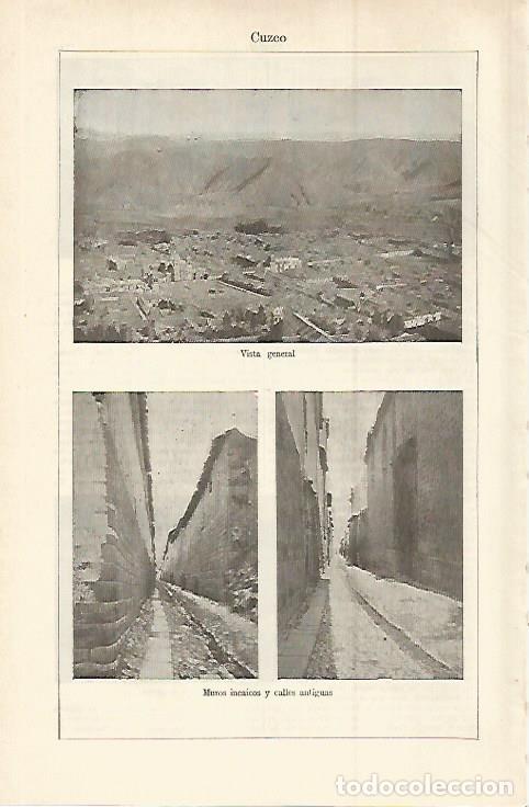 Otros art&iacute;culos de coleccionismo en papel: LAMINA ESPASA 29891: Vista y muros incas de Cuzco Peru - Varios