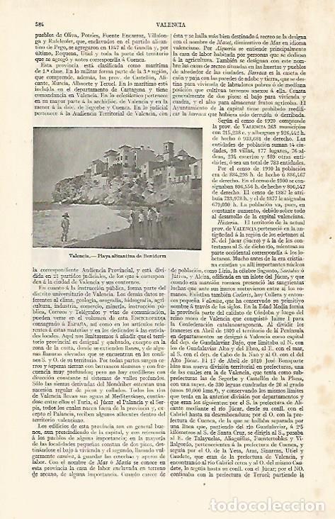 Otros art&iacute;culos de coleccionismo en papel: LAMINA ESPASA 30010: Playa de Benidorm Alicante - Varios