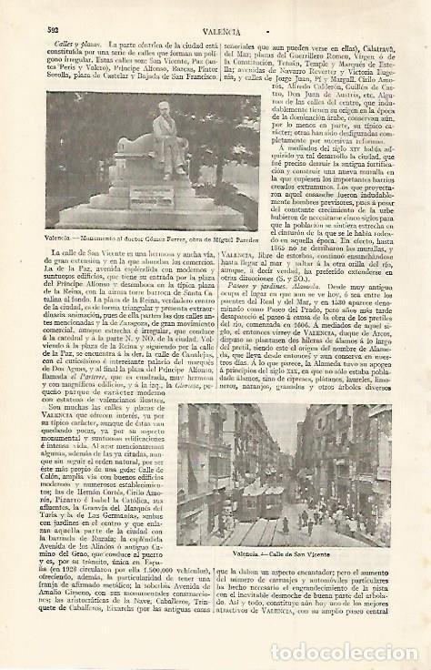 Otros art&iacute;culos de coleccionismo en papel: LAMINA ESPASA 30015: Calle de San Vicente en Valencia - Varios